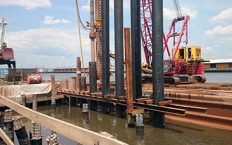 Piling site at a lake