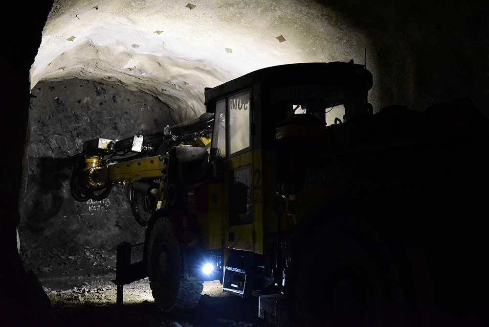A Jumbo drilling rig in the Kittilä mine