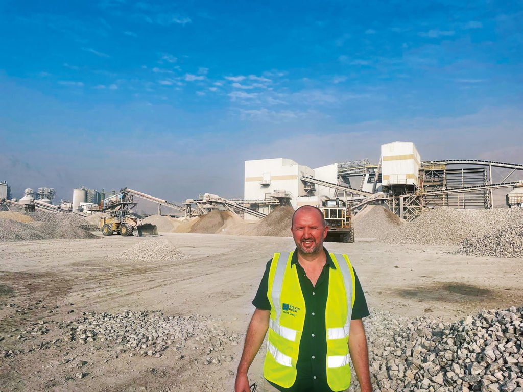 Brian Howard, the Operations Director of Stevin Rock, standing at their limestone quarry in the United Arab Emirates.